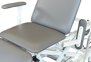 Armrest folds away, upholstered